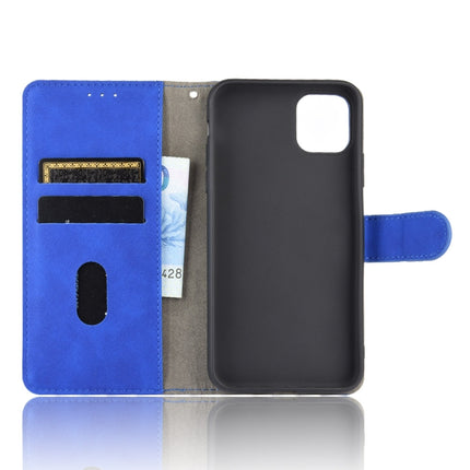 For iPhone 12 Pro Max Solid Color Skin Feel Magnetic Buckle Horizontal Flip Calf Texture PU Leather Case with Holder & Card Slots & Wallet(Blue)-garmade.com
