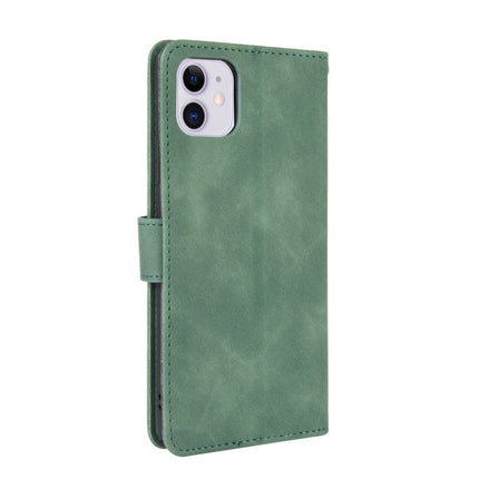 For iPhone 11 Solid Color Skin Feel Magnetic Buckle Horizontal Flip Calf Texture PU Leather Case with Holder & Card Slots & Wallet(Green)-garmade.com