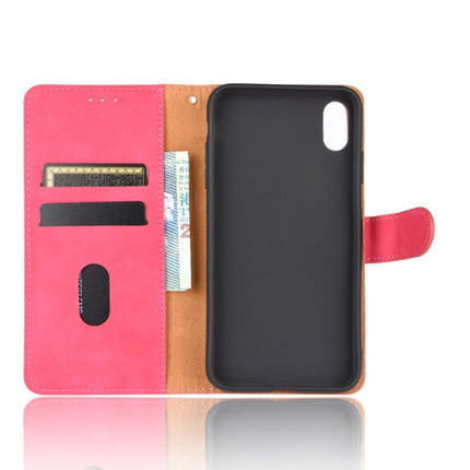 For iPhone XR Solid Color Skin Feel Magnetic Buckle Horizontal Flip Calf Texture PU Leather Case with Holder & Card Slots & Wallet(Rose Gold)-garmade.com