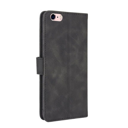 For iPhone 6 Plus & 6s Plus Solid Color Skin Feel Magnetic Buckle Horizontal Flip Calf Texture PU Leather Case with Holder & Card Slots & Wallet(Black)-garmade.com
