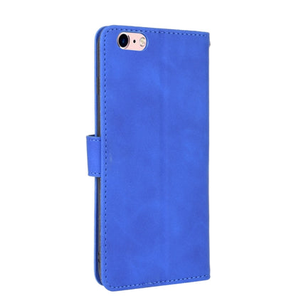 For iPhone 6 Plus & 6s Plus Solid Color Skin Feel Magnetic Buckle Horizontal Flip Calf Texture PU Leather Case with Holder & Card Slots & Wallet(Blue)-garmade.com