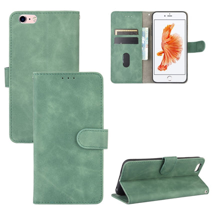 For iPhone 6 Plus & 6s Plus Solid Color Skin Feel Magnetic Buckle Horizontal Flip Calf Texture PU Leather Case with Holder & Card Slots & Wallet(Green)-garmade.com