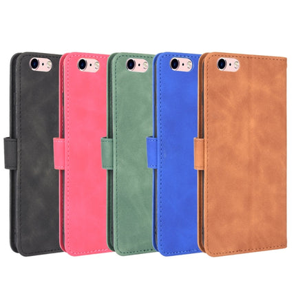 For iPhone 6 Plus & 6s Plus Solid Color Skin Feel Magnetic Buckle Horizontal Flip Calf Texture PU Leather Case with Holder & Card Slots & Wallet(Rose Gold)-garmade.com