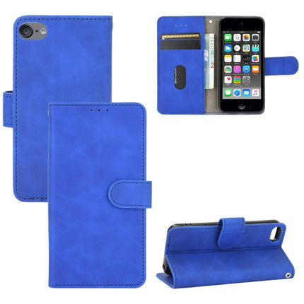 For iPod Touch 6 & 5 Solid Color Skin Feel Magnetic Buckle Horizontal Flip Calf Texture PU Leather Case with Holder & Card Slots & Wallet(Blue)-garmade.com