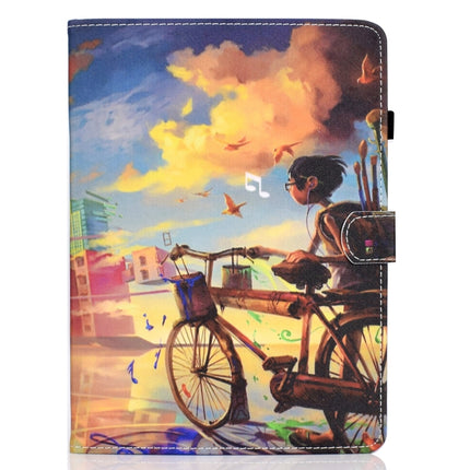 For iPad Air 2022 / 2020 10.9 Colored Drawing Stitching Horizontal Flip Leather Case with Holder & Card Slots & Sleep / Wake-up function(Bike Boy)-garmade.com