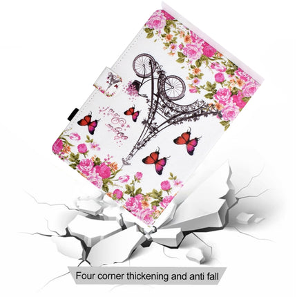 For iPad Air 2022 / 2020 10.9 Colored Drawing Stitching Horizontal Flip Leather Case with Holder & Card Slots & Sleep / Wake-up function(Flower Tower)-garmade.com