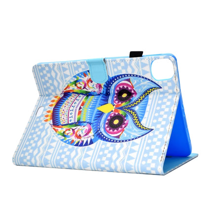 For iPad Air 2022 / 2020 10.9 Colored Drawing Stitching Horizontal Flip Leather Case with Holder & Card Slots & Sleep / Wake-up function(Colored Owl)-garmade.com