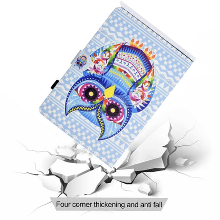 For iPad Air 2022 / 2020 10.9 Colored Drawing Stitching Horizontal Flip Leather Case with Holder & Card Slots & Sleep / Wake-up function(Colored Owl)-garmade.com