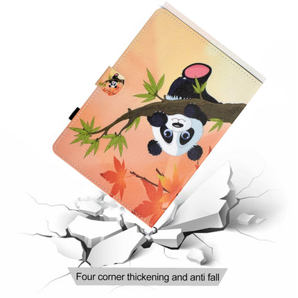 For iPad Air 2022 / 2020 10.9 Colored Drawing Stitching Horizontal Flip Leather Case with Holder & Card Slots & Sleep / Wake-up function(Panda)-garmade.com