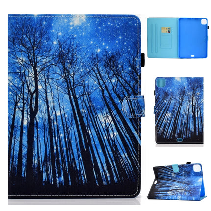 For iPad Air 2022 / 2020 10.9 Colored Drawing Stitching Horizontal Flip Leather Case with Holder & Card Slots & Sleep / Wake-up function(Forest)-garmade.com