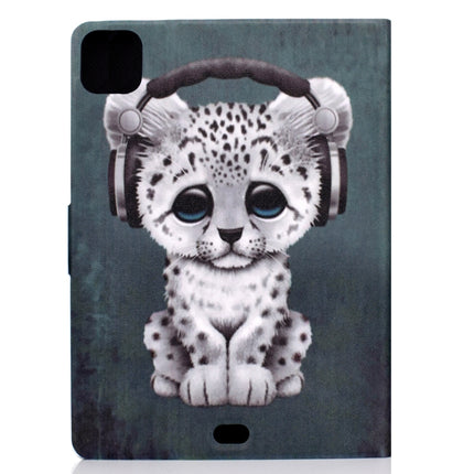 For iPad Air 2022 / 2020 10.9 Electric Pressed Colored Drawing Horizontal Flip Leather Case with Holder & Card Slots & Sleep / Wake-up Function(Music Leopard)-garmade.com