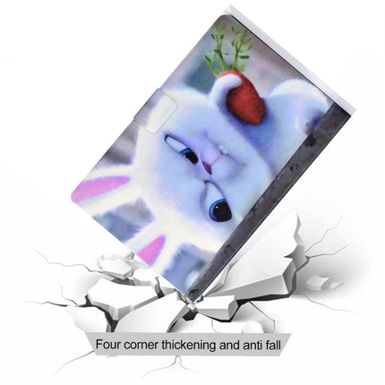For iPad Air 2022 / 2020 10.9 Electric Pressed Colored Drawing Horizontal Flip Leather Case with Holder & Card Slots & Sleep / Wake-up function(White Rabbit)-garmade.com