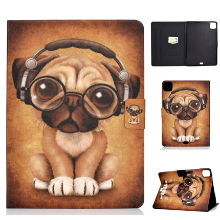 For iPad Air 2022 / 2020 10.9 Electric Pressed Colored Drawing Horizontal Flip Leather Case with Holder & Card Slots & Sleep / Wake-up function(Shar Pei)-garmade.com