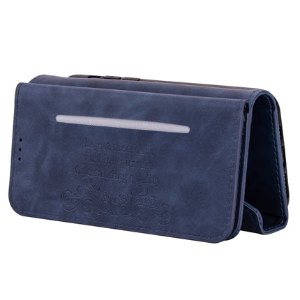 For iPhone 6 Skin Feel Zipper Horizontal Flip Leather Case with Holder & Card Slots & Photo Frame & Lanyard & Long Rope(Blue)-garmade.com
