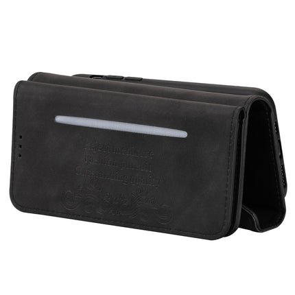 For iPhone 6 Plus Skin Feel Zipper Horizontal Flip Leather Case with Holder & Card Slots & Photo Frame & Lanyard & Long Rope(Black)-garmade.com