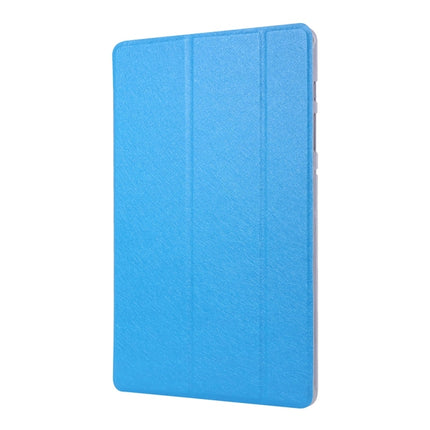 For Samsung Galaxy Tab S8+ / Tab S8 Plus / Tab S7 FE / Tab S7+ / T970 Silk Texture Three-fold Horizontal Flip Leather Case with Holder & Pen Slot(Sky Blue)-garmade.com