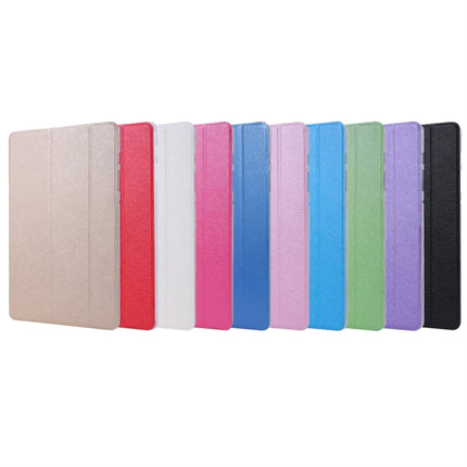 For Samsung Galaxy Tab S8+ / Tab S8 Plus / Tab S7 FE / Tab S7+ / T970 Silk Texture Three-fold Horizontal Flip Leather Case with Holder & Pen Slot(Rose Red)-garmade.com