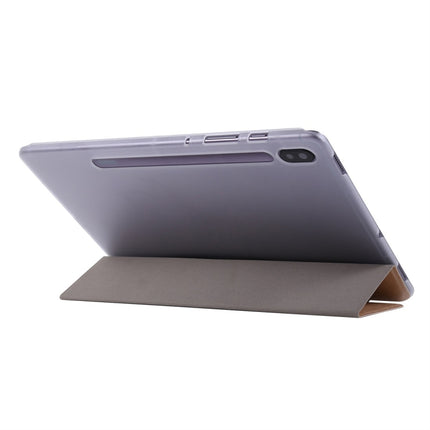 For Samsung Galaxy Tab S8+ / Tab S8 Plus / Tab S7 FE / Tab S7+ / T970 Silk Texture Three-fold Horizontal Flip Leather Case with Holder & Pen Slot(Blue)-garmade.com