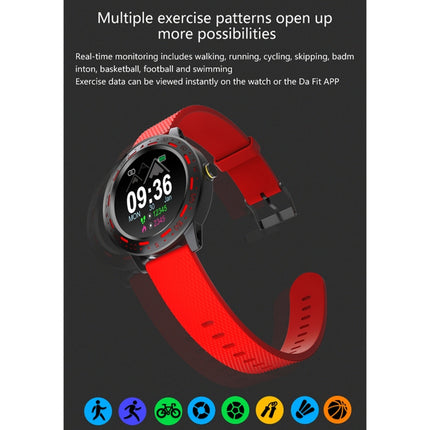 S18 1.3 inch TFT Screen IP67 Waterproof Smart Watch Bracelet, Support Sleep Monitor / Heart Rate Monitor / Blood Pressure Monitoring(Black Red)-garmade.com