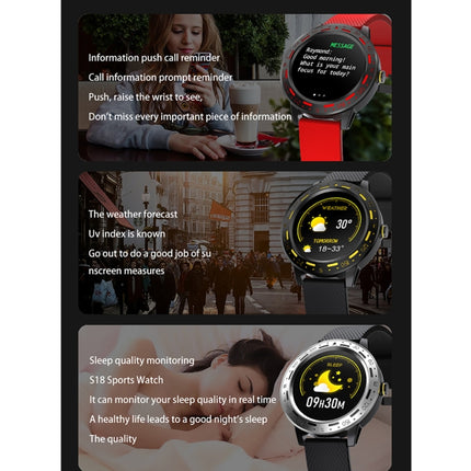 S18 1.3 inch TFT Screen IP67 Waterproof Smart Watch Bracelet, Support Sleep Monitor / Heart Rate Monitor / Blood Pressure Monitoring(Silver Grey)-garmade.com