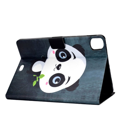For iPad Air 2022 / 2020 10.9 Electric Pressed Colored Drawing Horizontal Flip Leather Case with Holder & Card Slots & Sleep / Wake-up Function(Panda)-garmade.com