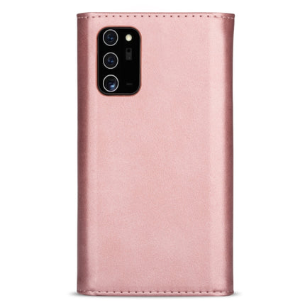 For Samsung Galaxy Note20 Skin Feel Zipper Horizontal Flip Leather Case with Holder & Card Slots & Photo Frame & Lanyard & Long Rope(Rose Gold)-garmade.com