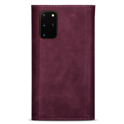 For Samsung Galaxy S20+ Skin Feel Zipper Horizontal Flip Leather Case with Holder & Card Slots & Photo Frame & Lanyard & Long Rope(Wine Red)-garmade.com