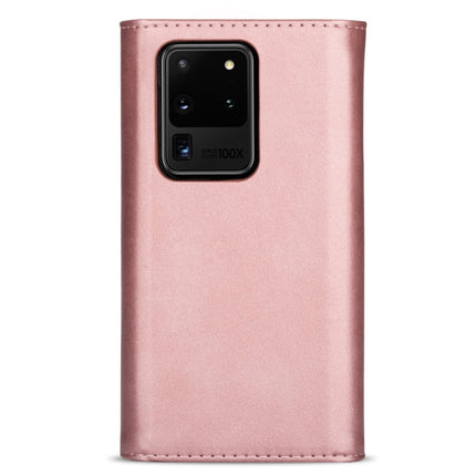 For Samsung Galaxy S20 Ultra Skin Feel Zipper Horizontal Flip Leather Case with Holder & Card Slots & Photo Frame & Lanyard & Long Rope(Rose Gold)-garmade.com