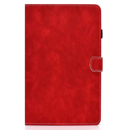 For Samsung Galaxy Tab A7 10.4 2020 T500 Cowhide Texture Horizontal Flip Leather Case with Holder & Card Slots(Red)-garmade.com