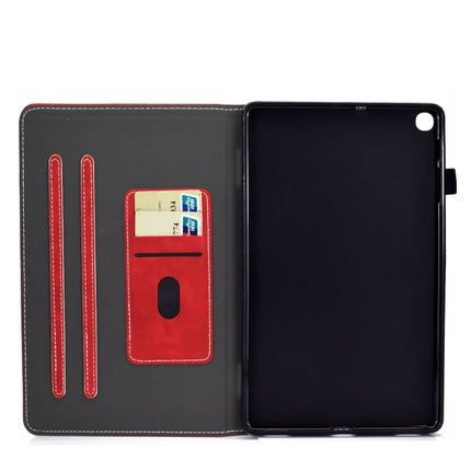 For Samsung Galaxy Tab A7 10.4 2020 T500 Cowhide Texture Horizontal Flip Leather Case with Holder & Card Slots(Red)-garmade.com