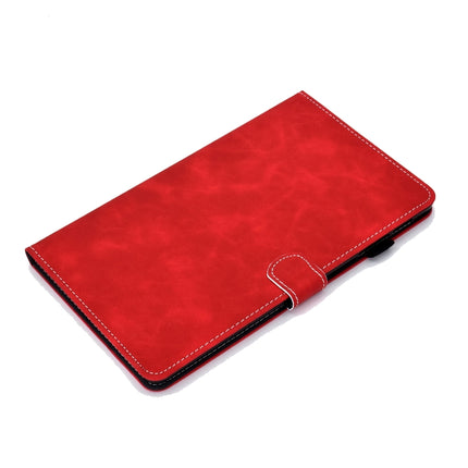 For Samsung Galaxy Tab A7 10.4 2020 T500 Cowhide Texture Horizontal Flip Leather Case with Holder & Card Slots(Red)-garmade.com