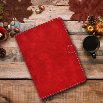 For Samsung Galaxy Tab A7 10.4 2020 T500 Cowhide Texture Horizontal Flip Leather Case with Holder & Card Slots(Red)-garmade.com