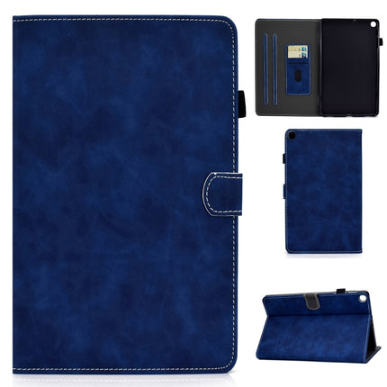 For Samsung Galaxy Tab A7 10.4 2020 T500 Cowhide Texture Horizontal Flip Leather Case with Holder & Card Slots(Blue)-garmade.com