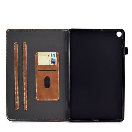 For Samsung Galaxy Tab A7 10.4 2020 T500 Cowhide Texture Horizontal Flip Leather Case with Holder & Card Slots(Brown)-garmade.com