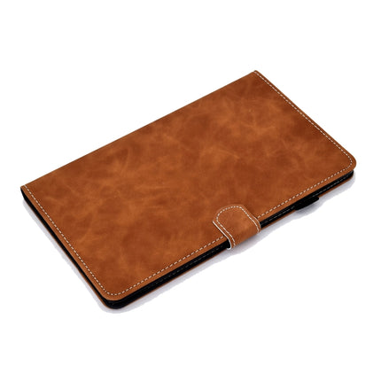 For Samsung Galaxy Tab A7 10.4 2020 T500 Cowhide Texture Horizontal Flip Leather Case with Holder & Card Slots(Brown)-garmade.com