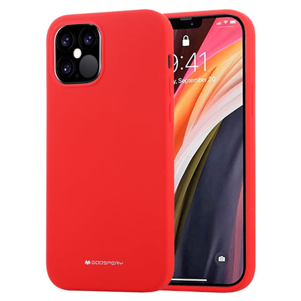 For iPhone 12 / 12 Pro GOOSPERY SILICONE Solid Color Soft Liquid Silicone Shockproof Soft TPU Case(Red)-garmade.com