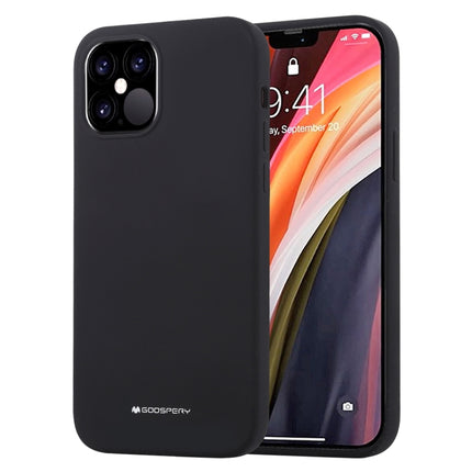 For iPhone 12 / 12 Pro GOOSPERY SILICONE Solid Color Soft Liquid Silicone Shockproof Soft TPU Case(Black)-garmade.com