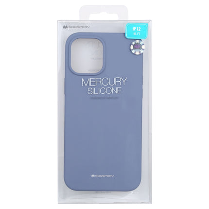 For iPhone 12 / 12 Pro GOOSPERY SILICONE Solid Color Soft Liquid Silicone Shockproof Soft TPU Case(Lavender Grey)-garmade.com