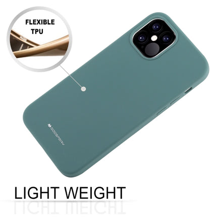 For iPhone 12 / 12 Pro GOOSPERY SILICONE Solid Color Soft Liquid Silicone Shockproof Soft TPU Case(Green)-garmade.com