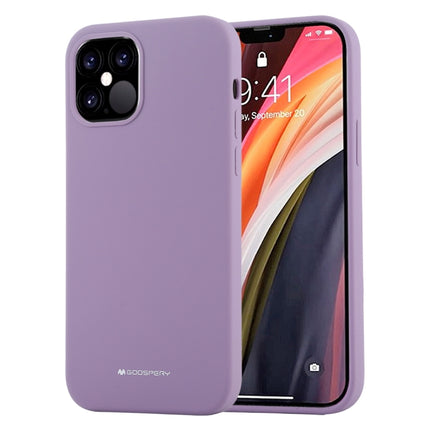 For iPhone 12 / 12 Pro GOOSPERY SILICONE Solid Color Soft Liquid Silicone Shockproof Soft TPU Case(Purple)-garmade.com