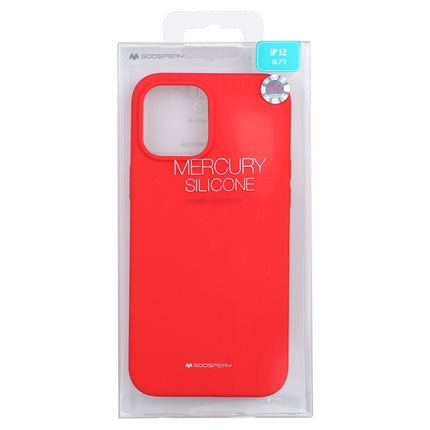 For iPhone 12 Pro Max GOOSPERY SILICONE Solid Color Soft Liquid Silicone Shockproof Soft TPU Case(Red)-garmade.com