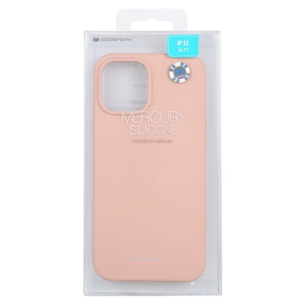 For iPhone 12 Pro Max GOOSPERY SILICONE Solid Color Soft Liquid Silicone Shockproof Soft TPU Case(Pink)-garmade.com
