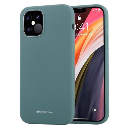 For iPhone 12 Pro Max GOOSPERY SILICONE Solid Color Soft Liquid Silicone Shockproof Soft TPU Case(Green)-garmade.com