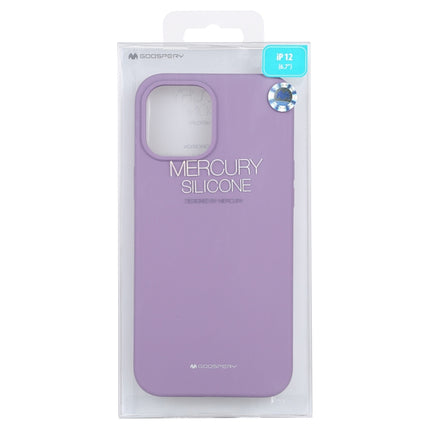 For iPhone 12 Pro Max GOOSPERY SILICONE Solid Color Soft Liquid Silicone Shockproof Soft TPU Case(Purple)-garmade.com