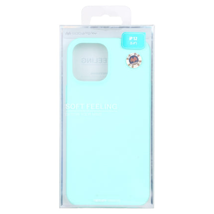 For iPhone 12 mini GOOSPERY SOFT FEELING Liquid TPU Shockproof Soft Case(Mint Green)-garmade.com