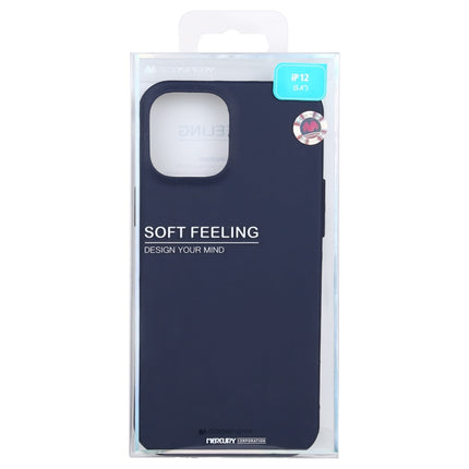 For iPhone 12 mini GOOSPERY SOFT FEELING Liquid TPU Shockproof Soft Case(Navy Blue)-garmade.com
