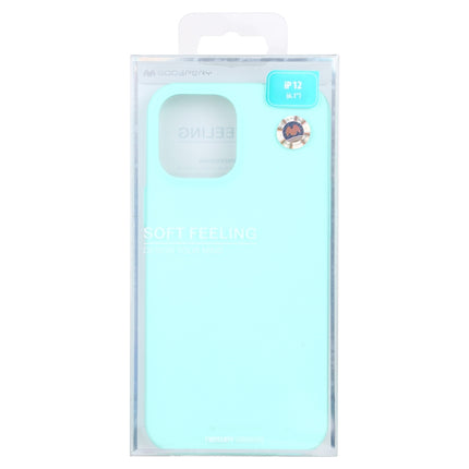 For iPhone 12 / 12 Pro GOOSPERY SOFT FEELING Liquid TPU Shockproof Soft Case(Mint Green)-garmade.com