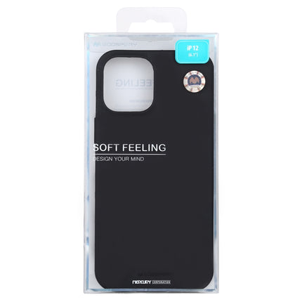 For iPhone 12 / 12 Pro GOOSPERY SOFT FEELING Liquid TPU Shockproof Soft Case(Black)-garmade.com