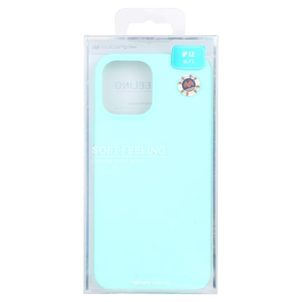 For iPhone 12 Pro Max GOOSPERY SOFT FEELING Liquid TPU Shockproof Soft Case(Mint Green)-garmade.com