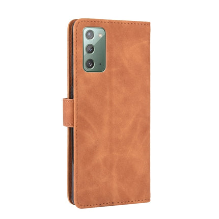 For Samsung Galaxy Note20 Solid Color Skin Feel Magnetic Buckle Horizontal Flip Calf Texture PU Leather Case with Holder & Card Slots & Wallet(Brown)-garmade.com